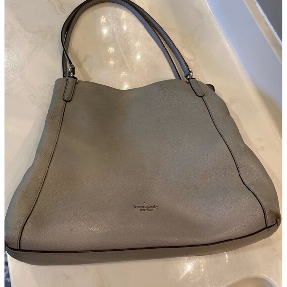 kate spade Handbags - Kate Spade Bag Large Triple Compartment Gray Shoulder Purse Tote